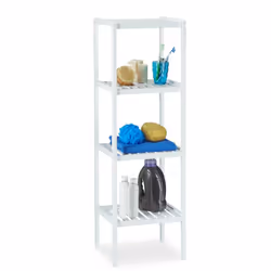 Con questo scaffale potrai finalmente fare ordine in bagno, cucina o corridoio. Sui tre ripiani c’è posto per asciugamani, li ...