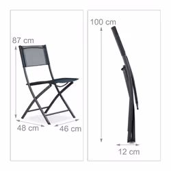Relaxdays 10020943 sedia da campeggio 4 gamba/gambe Grigio - Vista aggiuntiva 4