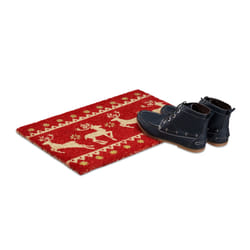 Relaxdays 10020207 Zerbino decorativo Interno/esterno Rettangolare Marrone, Rosso