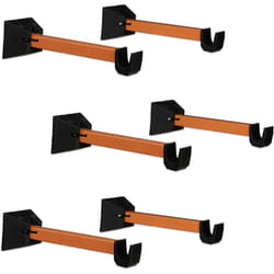 Relaxdays - 6x Portabici da Muro, Porta Bicicletta, Staffa per Muro Appendi Bici, Pieghevoli, Peso Max. 25kg, Arancione Nero