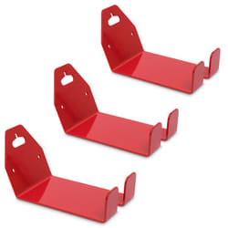 3x Portabici da Muro, Rastrelliera Bicicletta, a Parete Porta Bici, Gancio per Pedali, L x P: 10 x 14,5 cm, Rosso