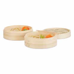 Relaxdays 4052025221652, Cestino tradizionale (Dim Sum), Bamboo, Legno, 3,5 L, 24 cm, 155 mm