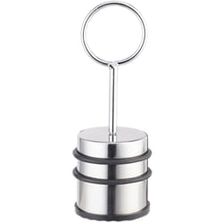 Relaxdays - Fermaporta con Manico, Massiccio, Gommini Antigraffio, Porte e Finestre, Acciaio Inox, h: 20,5 cm, Argento
