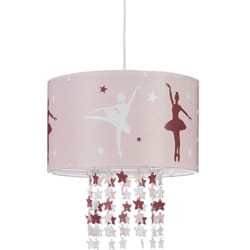 Lampadario da soffitto per bambina lampada a sospensione da bambini con ballerina stelle mobili cameretta rosa - Relaxdays