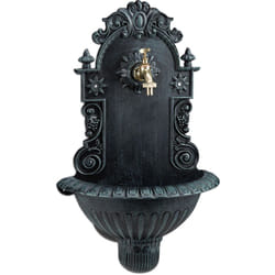 Relaxdays - Fontana da Parete, Giardino, Terrazza, Sospesa, Stile Antico, Rubinetto, Vaschetta, hlp 62 x 38 x 20 cm, Verde