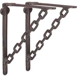 Relaxdays - Staffe a Chain per Mensole, Set da 2, Stile Antico, Stile a Catena, Reggimensola a l, Supporto,Marrone Ruggine
