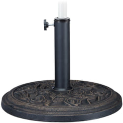 Base per Ombrellone, per Aste con d: 35 mm, 38mm, 48 mm, Adattatori Precisi, Antivento, Stabile, Nero - Relaxdays