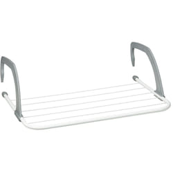 Stendibiancheria da Termosifone, Stendino da Balcone, Spazioso, Salvaspazio, Spazio Stenditura 3 m, bianco - Relaxdays