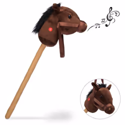 I piccoli cavalieri adoreranno questo cavallo con asta! Il cavallo marrone ha un testa in peluche marrone con una stabile ast ...