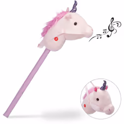 I piccoli cavalieri adoreranno questo cavallo con asta! L’unicorno risa ha un testa in peluche con un corno luccicante e con  ...
