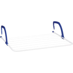 Stendibiancheria da Appendere, Stendino da Termosifoni e Balcone, Spazioso, Spazio Stenditura Totale 4,8 m, Bianco - Relaxdays