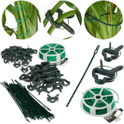Relaxdays - Clips per Piante, Set da 110, Mollette Stabili, Bobina con Taglierina, Sostegno per Orchidee, Pomodori, Verde