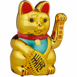Il gatto con zampa mobile è il classico portafortuna asiatico! In Cina, Giappone, Taiwan o Tailandia vengono tenuti nei propr ...