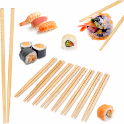 Per servire i vostri piatti in perfetto stile asiatico non potete rinunciare al set da 10 paia di bacchette cinesi. Ideale pe ...