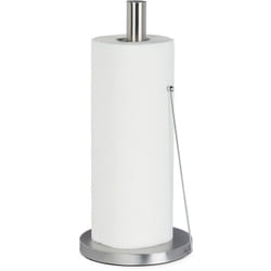 Relaxdays - Porta Rotoli da Cucina Verticale, in Acciaio Inox, Porta Carta Assorbente, HxD: 33 x 15 cm, Argento