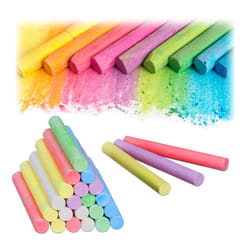 Relaxdays - Gessetti Colorati in Set da 24, da Lavagna e da Strada, 6 Colori, per Bambini e Insegnanti, Rotondi, ø 9 mm