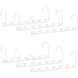 Grucce Appendiabiti Multiple in Set da 6, in Metallo, Ganci Girevoli, per 6 Appendini ciascuna, Salvaspazio, 26 cm, Bianche - Relaxdays