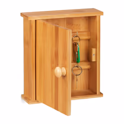 Relaxdays 10024779, Bamboo, Naturale, 6 gancio(i), Magnetico, 180 x 60 x 205 mm, 600 g