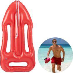 Salvagente Gonfiabile, Galleggiante con Corda di Salvataggio, Carnevale, Adulti & Bambini, Rosso - Relaxdays