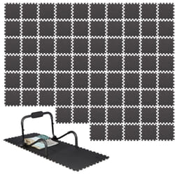 Relaxdays - 72x Puzzle Tappeto Ammortizzante Attrezzi Fitness, Tassello 30x30 cm, 4,3 m², Sport e Palestra, Spessore 1 cm, Nero