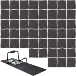 Relaxdays - 48x Tappeto Ammortizzante e Insonorizzante per Attrezzi Fitness 60x60 cm, Set da 48, 3 m², Spessore 1 cm, Nero