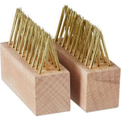 Relaxdays - Spazzola per Fughe, Set da 2, Spazzole di Ricambio, Rimozione Muschio e Erbacce, da Giardino, Naturale/Ottone