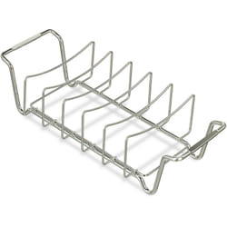 Relaxdays - Supporto per Costine 2 in 1, Cestello per bbq, Rib Rack, Multiuso, per Costolette, Acciaio, Argento