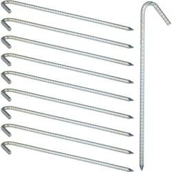Relaxdays - Picchetto xl per Tende, Set da 10, Ancoraggio Stabile, da Campeggio, l: 39cm, Acciaio Zincato, Argento