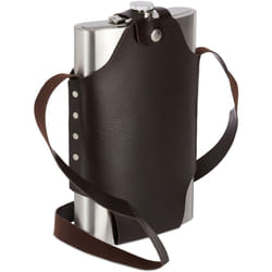 Relaxdays - Fiaschetta Tascabile xxl, Borraccia in Acciaio con Borsa per il Trasporto, 1,8 l di Volume, Bottiglia, argento