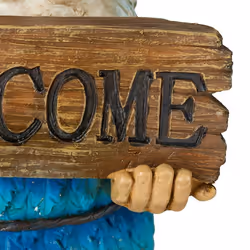 Relaxdays Gartenzwerg "Welcome" Statua da giardino a forma di gnomo Pietra Multicolore 1 pz - Vista aggiuntiva 6