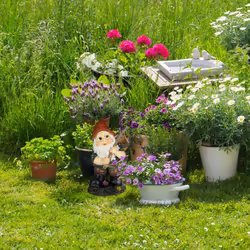 Relaxdays 10025688 statua da giardino Statua da giardino a forma di gnomo Pietra Multicolore 1 pz - Vista aggiuntiva 4