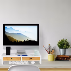Relaxdays 10025708 Supporti a parete per TV Scrivania Marrone, Bianco