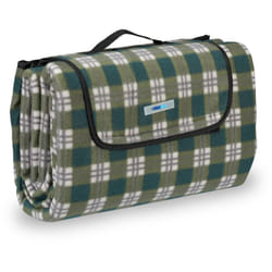 Relaxdays - Coperta da Picnic xxl, 200 x 200 cm, Plaid Impermeabile, Rivestimento in Alluminio Isolante, Verde Grigio