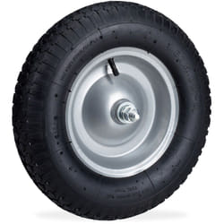 Relaxdays Ruota per Carriola 4.80 4.00-8 Pneumatico ad Aria con Asse, Cerchione in Acciaio, Carico Max. 120 kg, Nero