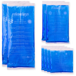 Relaxdays Ghiaccio Gel Termico, 8 Sacchetti, Primo Soccorso, 3 misure, Cuscinetti Terapia Caldo/Freddo, Sport, Blu