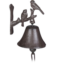 Relaxdays - Campanella per Porta in Ghisa Antica, Stile Rustico, da Parete, Ingresso e Cancello, Resistente, Marrone