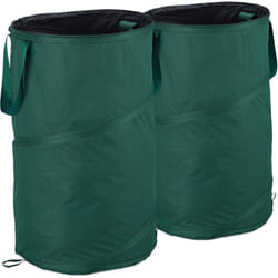 Relaxdays - Sacchi per Foglie Pop Up, Set da 2, per Fogliame e Rifiuti da Giardino, 120 l, Autoportanti, ∅: 44 cm, Verdi