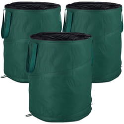 Relaxdays - Sacchi per Foglie Pop Up, Set da 3, per Fogliame e Rifiuti da Giardino, 160 l, Autoportante, ∅: 55 cm, Verdi