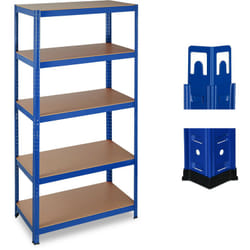 Relaxdays - Scaffale in Metallo, Capacità fino a 875 kg, 5 Ripiani ad Incastro da Cantina hlp 180x90x45cm Acciaio mdf, Blu