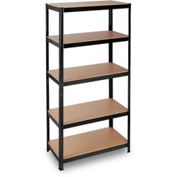 Relaxdays - Scaffale in Metallo, Capacità fino a 875 kg, 5 Ripiani ad Incastro Cantina Acciaio, mdf, hlp 180x90x45cm, Nero