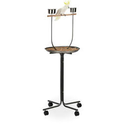 Relaxdays - Trespolo xl per Pappagalli, Posatoio, 2 Mangiatoie, con Rotelle, Calopsite, hlp: 130 x 60 x 60 cm, Argento