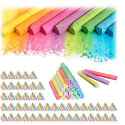 1200x Gessetti Colorati in Set, da Lavagna e da Strada, 6 Colori, per Bambini e Insegnanti, Rotondi, Ø 9 mm