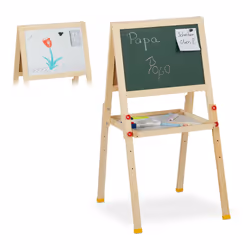 Lasciate sfogare la creatività dei vostri bimbi con questa pratica lavagna 2in1 in legno dall’altezza regolabile - crescerà a ...