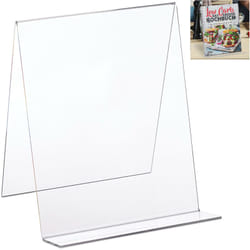 Cavalletto per Libri, Supporto in Acrilico, Libri da Cucina, A4, Stabile, Leggero, 24x20x20 cm, Trasparente - Relaxdays