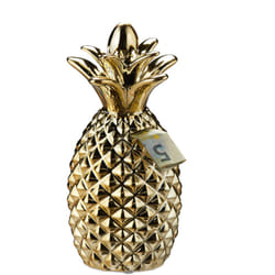 Relaxdays - Salvadanaio a Forma di Ananas, Porta Risparmi Originale, Monete & Banconote, HxD 24 x 10,5 cm, Oro