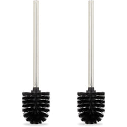 Relaxdays - Scopini da Bagno, Set da 2 Ricambi, Spazzole Intercambiabili, senza Porta Scopino, HxD: 36x8 cm, Nero