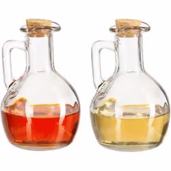Questo set di porta olio e aceto è perfetto come accessorio a tavola o durante i buffet per condire insalate, pietanze. Le bo ...