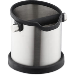 Relaxdays - Contenitore per Fondi di Caffè, Asta Gommata Insonorizzante, Espresso, Battifiltro, Acciaio Inox, Argento