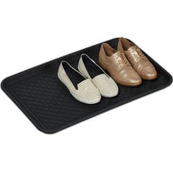Poggiascarpe, Vaschetta per Scarpe Bagnate, con Bordi, per Corridoio, Armadio, Auto, Pulizia, 3x60x40 cm, nero - Relaxdays
