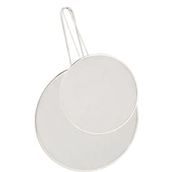 Relaxdays - Paraschizzi per Padelle, Set da 2, Acciaio Inox, per Pentole con ∅ da 25 & 33 cm, Cestello con Manico, Argento